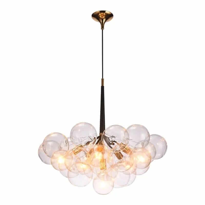 Nordic Glass Bubble Chandelier with multiple clear glass orbs creating a stylish ambiance in interior decor.