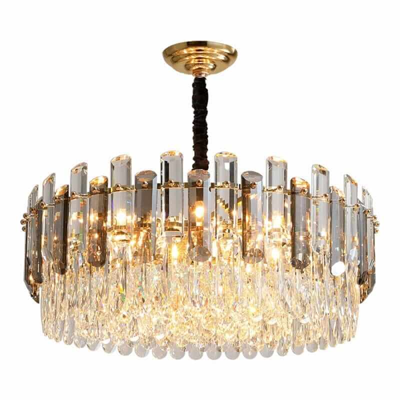 Brindabella Modern Luxury Round K9 Lamp with crystal accents, designed to illuminate and elevate decor.