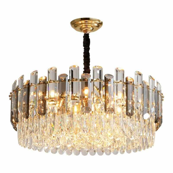 Brindabella Modern Luxury Round K9 Lamp with crystal accents, designed to illuminate and elevate decor.