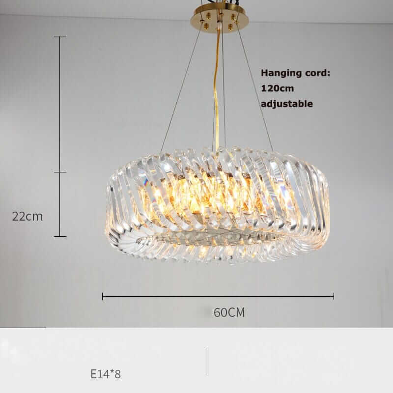 Elegant entryway chandelier with adjustable hanging cord, gold finish, and modern design for adding sophistication.