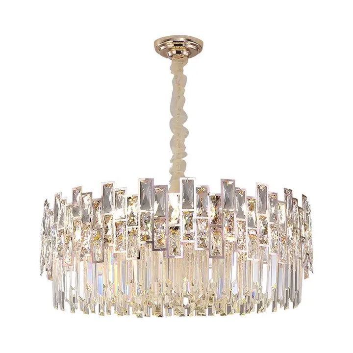Kiara Gold Black Crystal Chandelier featuring a modern design with gold and crystal accents.