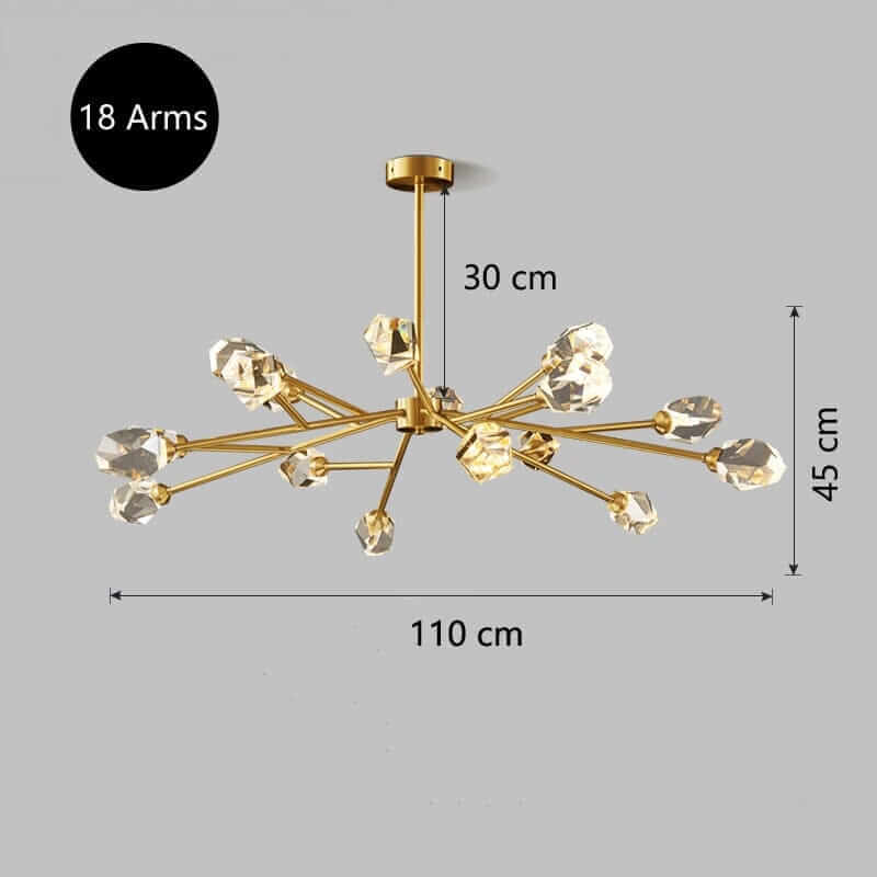 Elegant Sputnik chandelier with 18 arms and crystal accents, perfect for enhancing home décor.