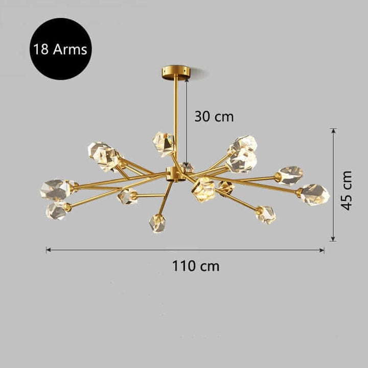 Elegant Sputnik chandelier with 18 arms and crystal accents, perfect for enhancing home décor.