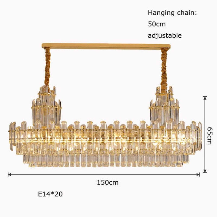 Elegant gold-plated foyer chandelier with adjustable hanging chain and LED lights, perfect for enhancing any room's ambiance.