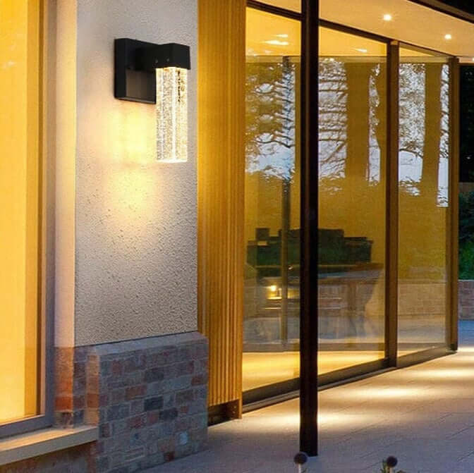 Savannah Crystal Aluminum Outdoor Wall  Lamp