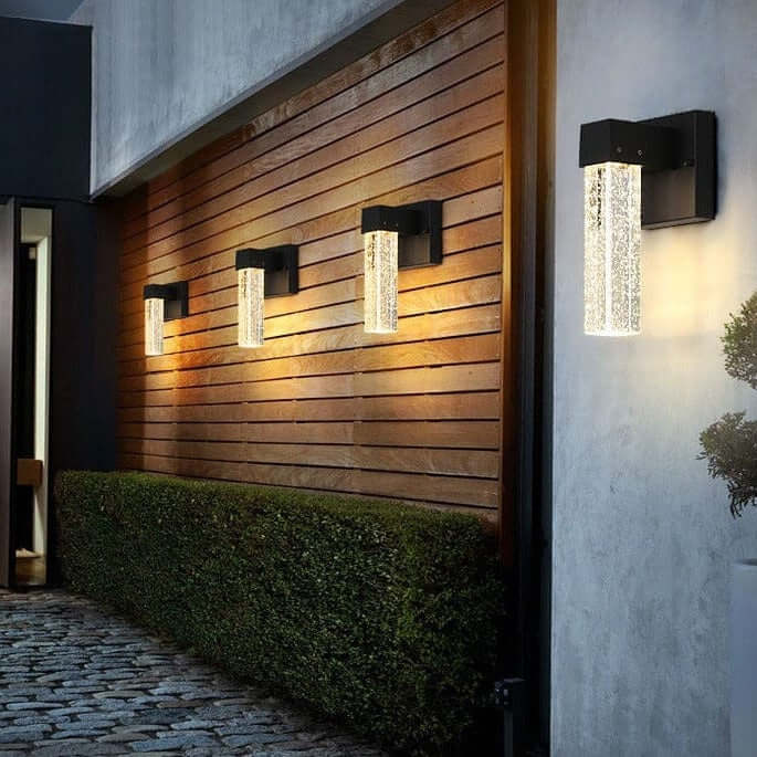 Savannah Crystal Aluminum Outdoor Wall  Lamp