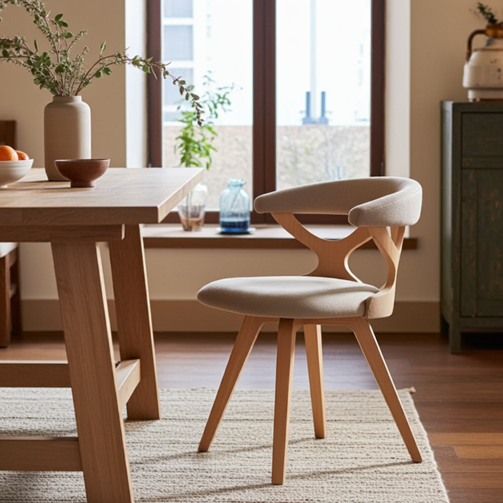 Wood Dining Chair With Cushion