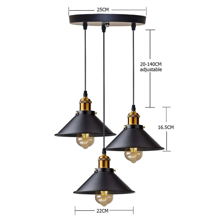 Black Ceiling Light - Vintage Charm & Industrial Style