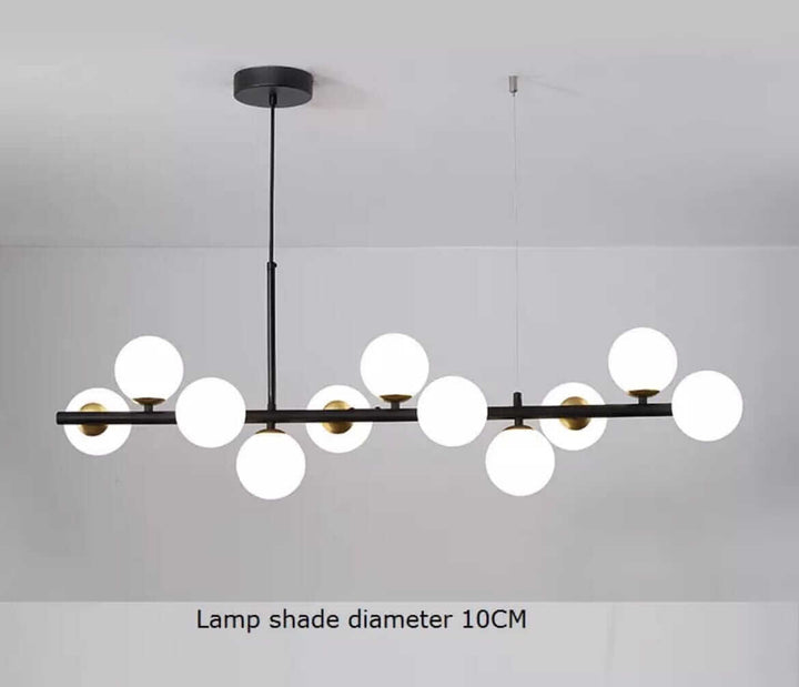 Modern Bubble Chandelier with 10CM diameter lamp shades, hanging elegantly in a contemporary space.