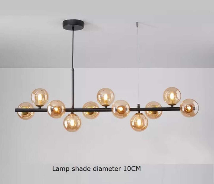 Bubble Chandelier with 12 glass lampshades, stylish design, perfect for enhancing interior spaces.