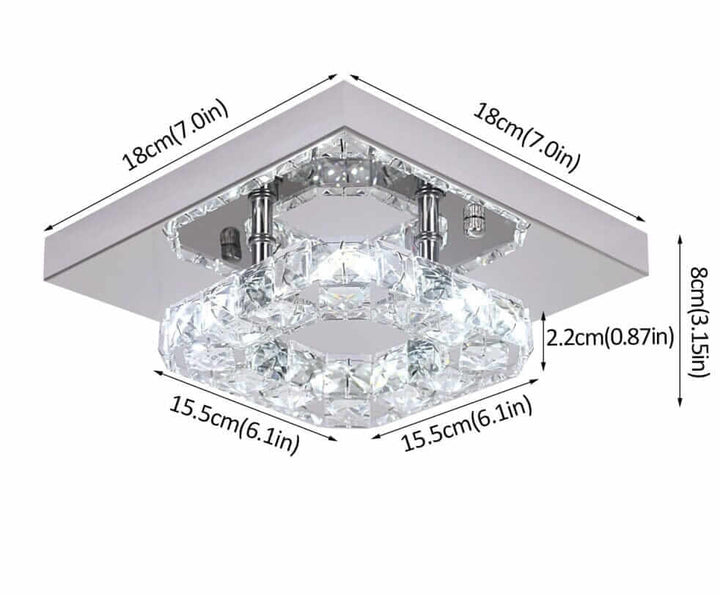 Small crystal chandelier with dimensions, perfect for modern and classic interior decor, showcasing exquisite craftsmanship.