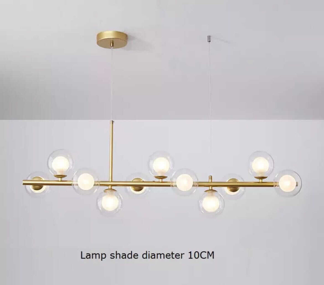 Elegant Bubble Chandelier with 10CM lamp shade diameter, featuring a modern gold design and multiple light sources.