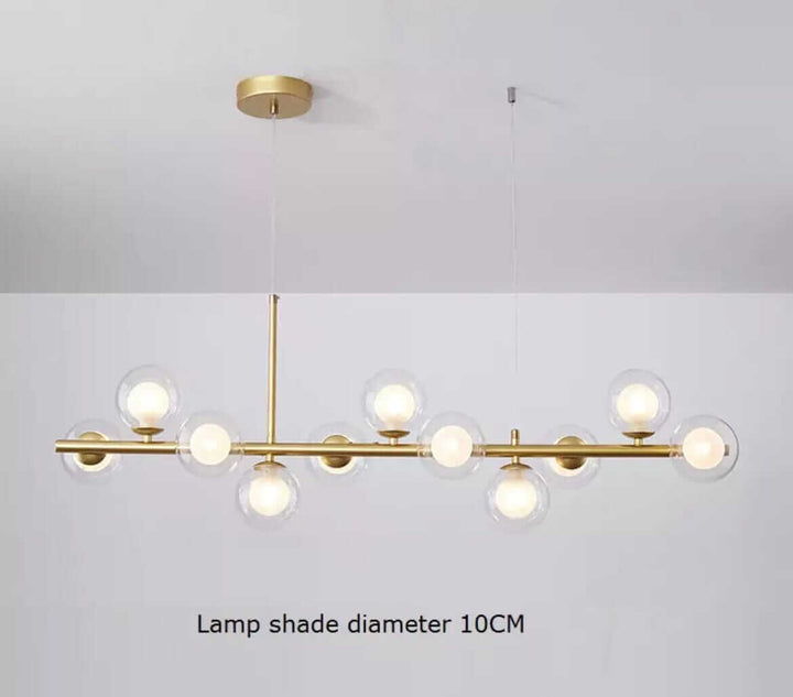 Elegant Bubble Chandelier with 10CM lamp shade diameter, featuring a modern gold design and multiple light sources.