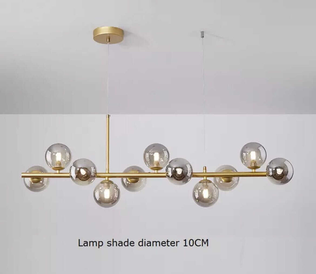 Elegant Bubble Chandelier featuring gold accents with 10CM diameter lamp shades for modern interior decor.