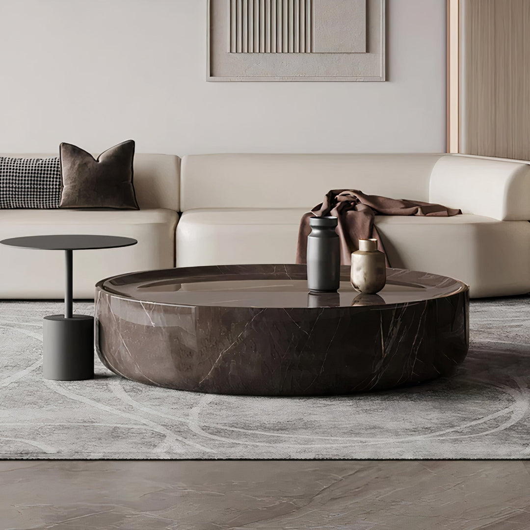 Round Stone Coffee Table - Versatile & Timeless