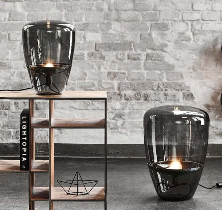 Glass Shade Table Lamps - Sleek, Minimalist Frame