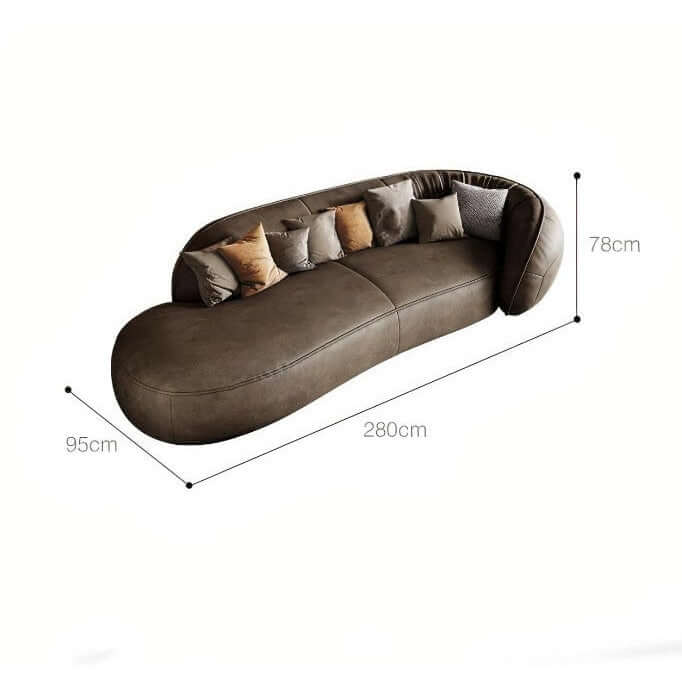 Curved Leather Sofa - Soft & Supple