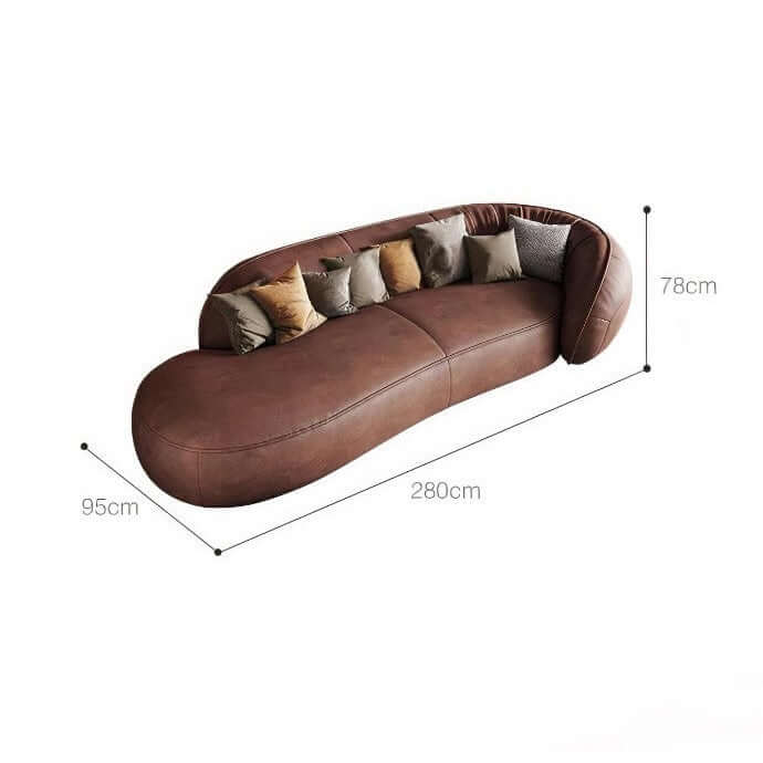 Curved Leather Sofa - Soft & Supple
