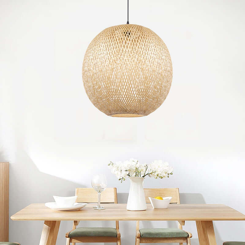 Sylvia Rattan Basket Pendant Lights