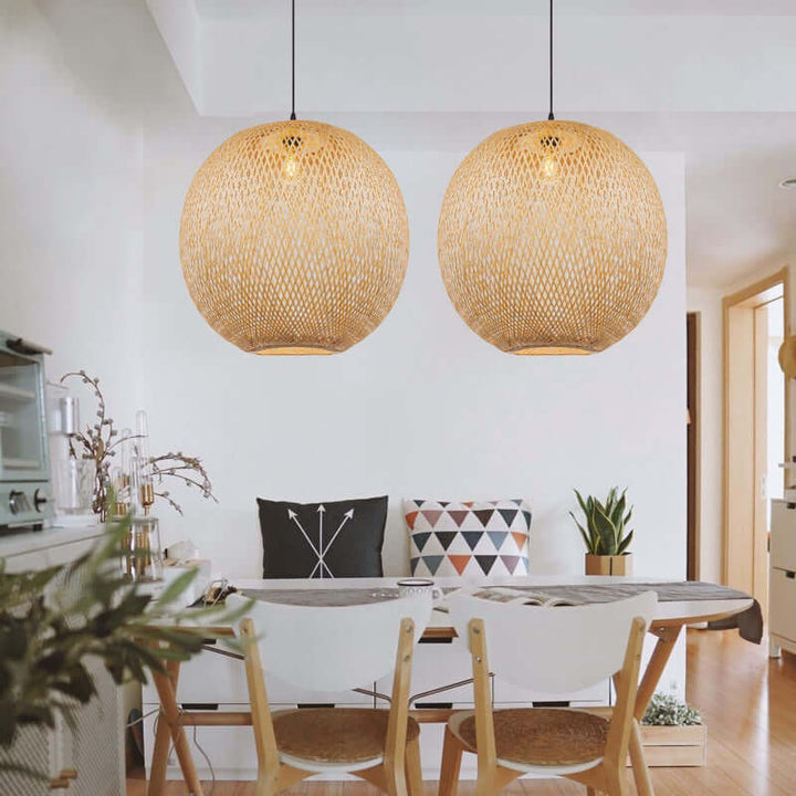 Sylvia Rattan Basket Pendant Lights