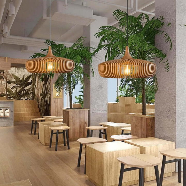 Wood Pendant Light - Rustic Charm Of Natural Wood