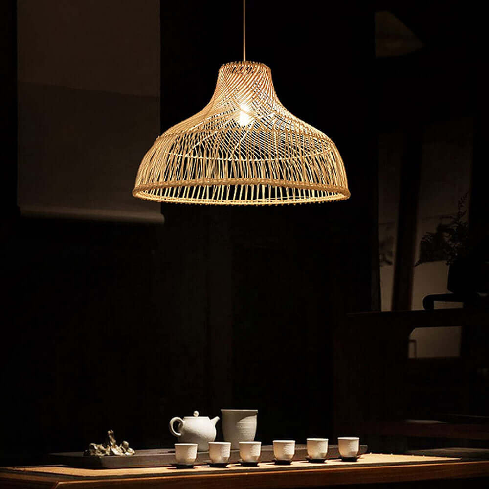 Ivey Rattan Woven Bowl Pendant Lights