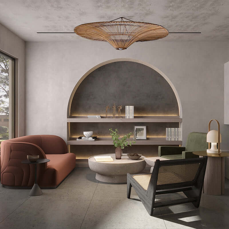 Rattan Flush Mount Light - Elegance & Warmth