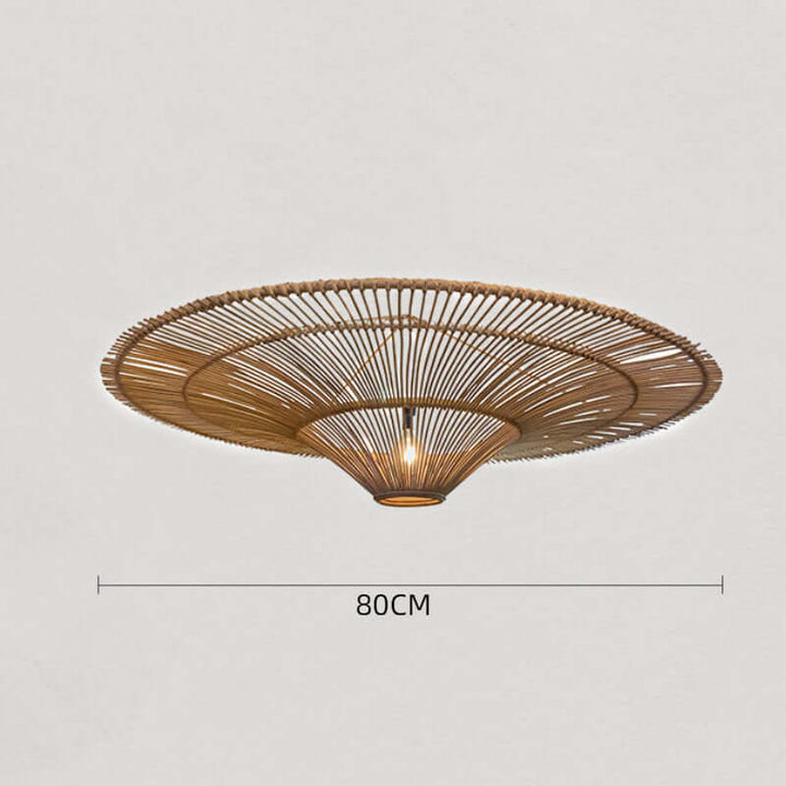 Rattan Flush Mount Light - Elegance & Warmth