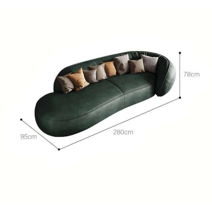 Curved Leather Sofa - Soft & Supple