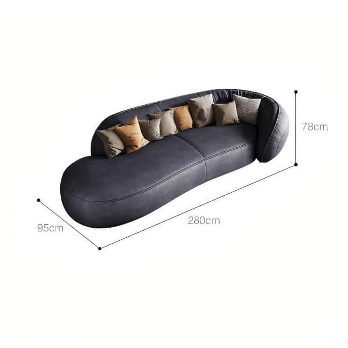 Curved Leather Sofa - Soft & Supple