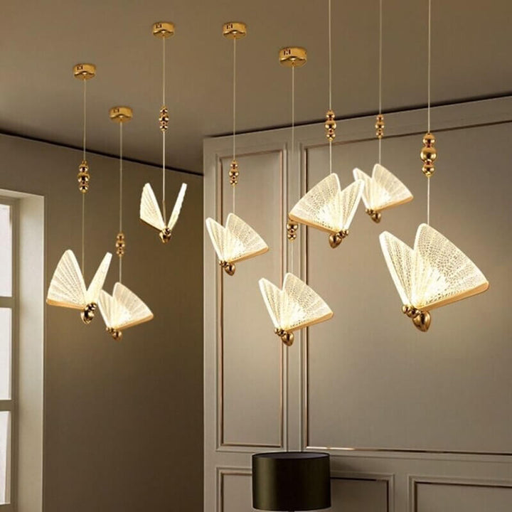 Audrina Golden Butterfly Pendant Light