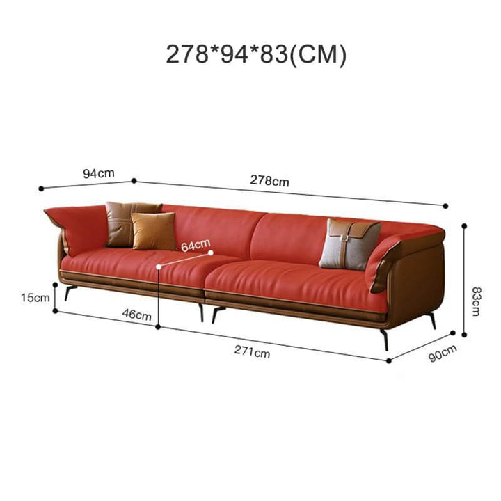 Orange Leather Sofa - Maximum Comfort