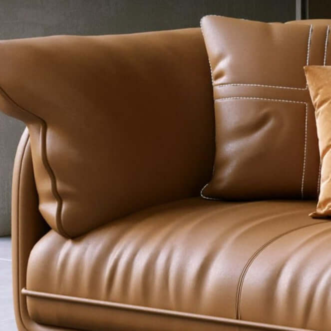 Orange Leather Sofa - Maximum Comfort