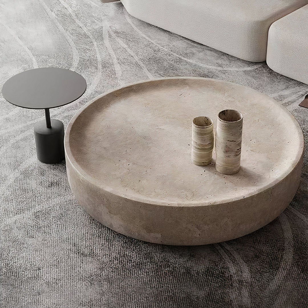 Round Stone Coffee Table - Versatile & Timeless