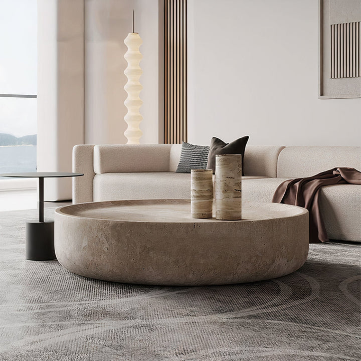 Round Stone Coffee Table - Versatile & Timeless