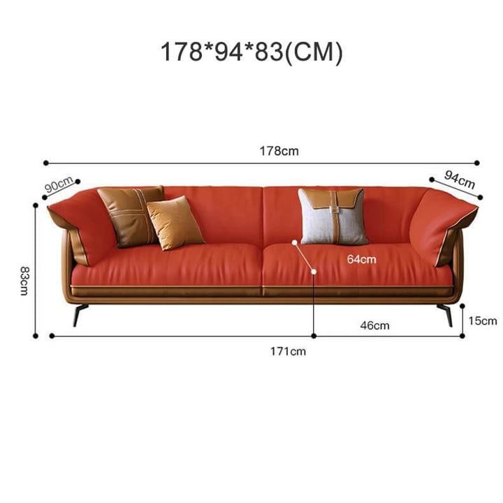 Orange Leather Sofa - Maximum Comfort