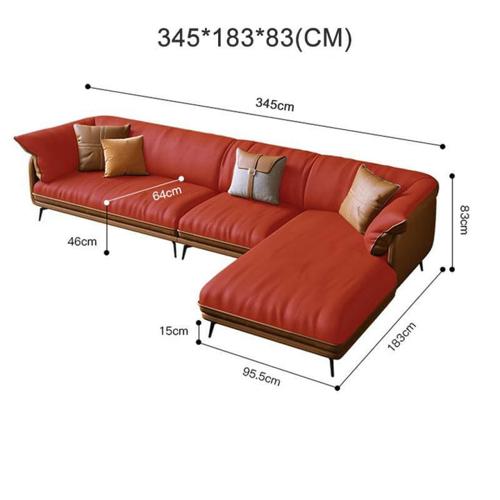 Orange Leather Sofa - Maximum Comfort