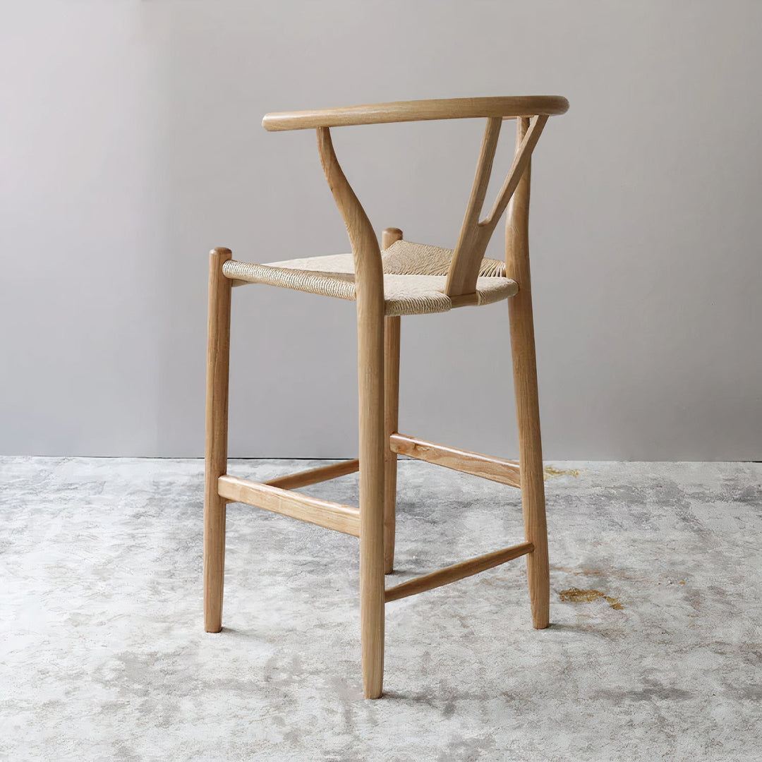 Wood Bar Stools With Backs - Natural Elegance