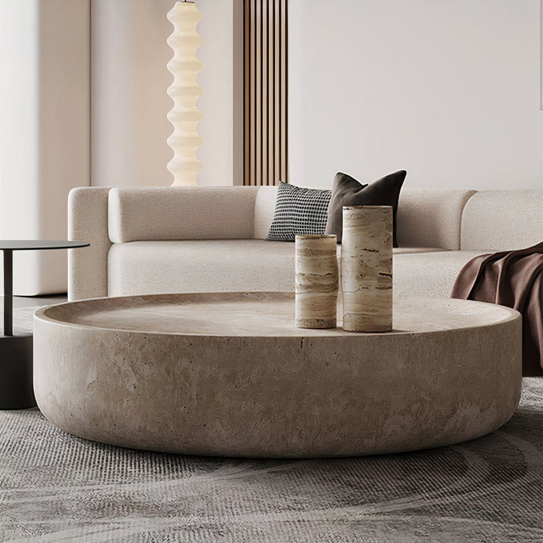 Round Stone Coffee Table - Versatile & Timeless