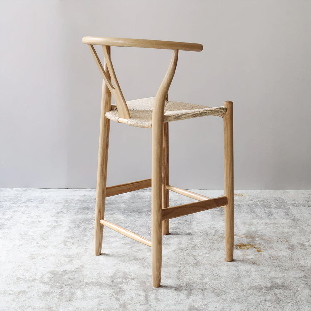 Wood Bar Stools With Backs - Natural Elegance