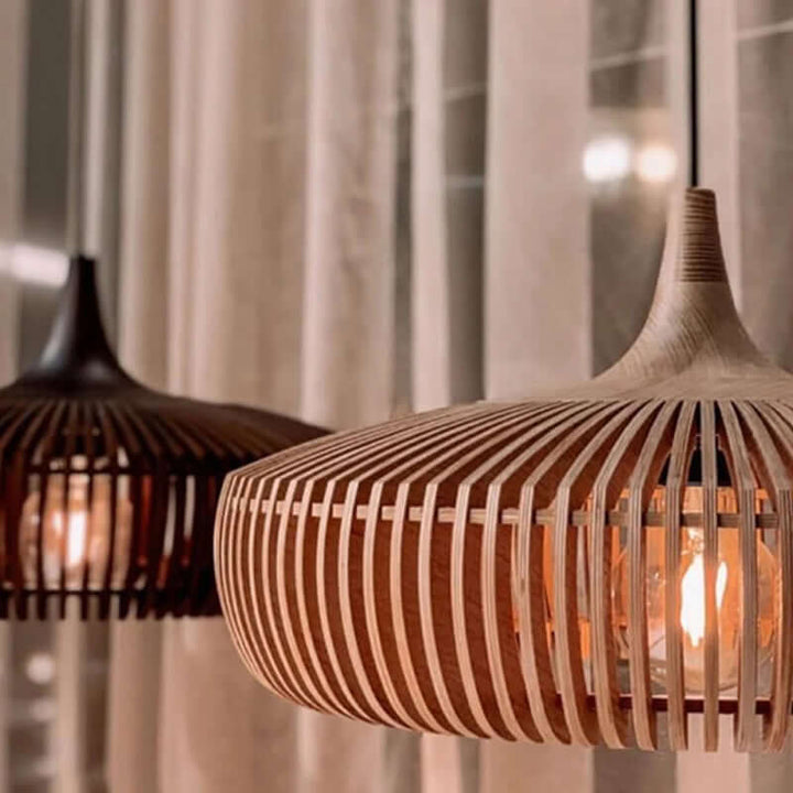 Wood Pendant Light - Rustic Charm Of Natural Wood