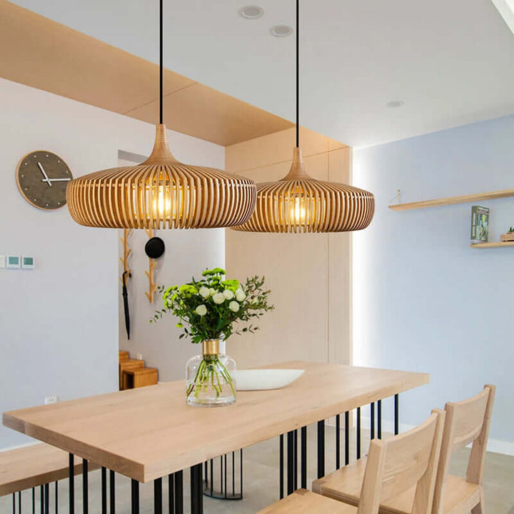 Wood Pendant Light - Rustic Charm Of Natural Wood
