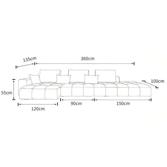 Mid Century Modern Leather Sofa - Minimalistic Aesthetic