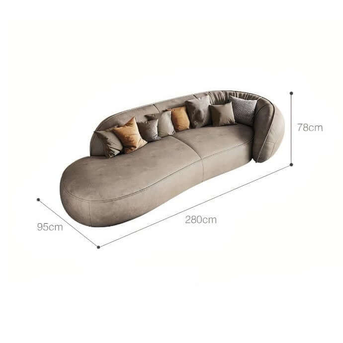 Curved Leather Sofa - Soft & Supple