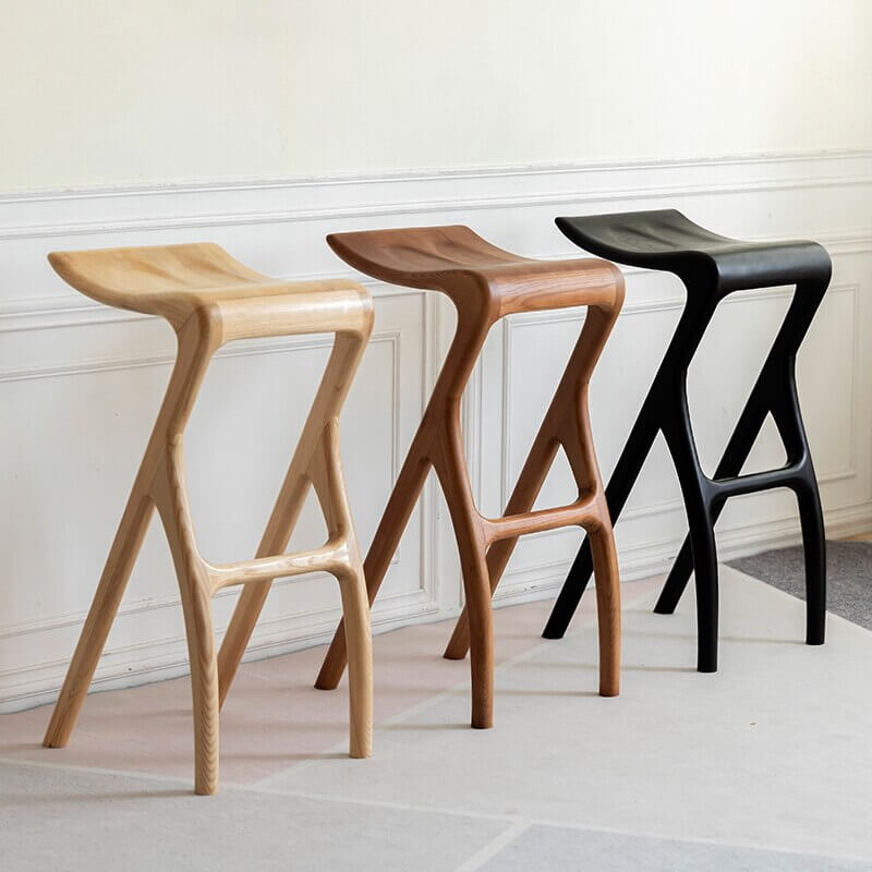Solid Wood Bar Stools - Sleek & Modern Design