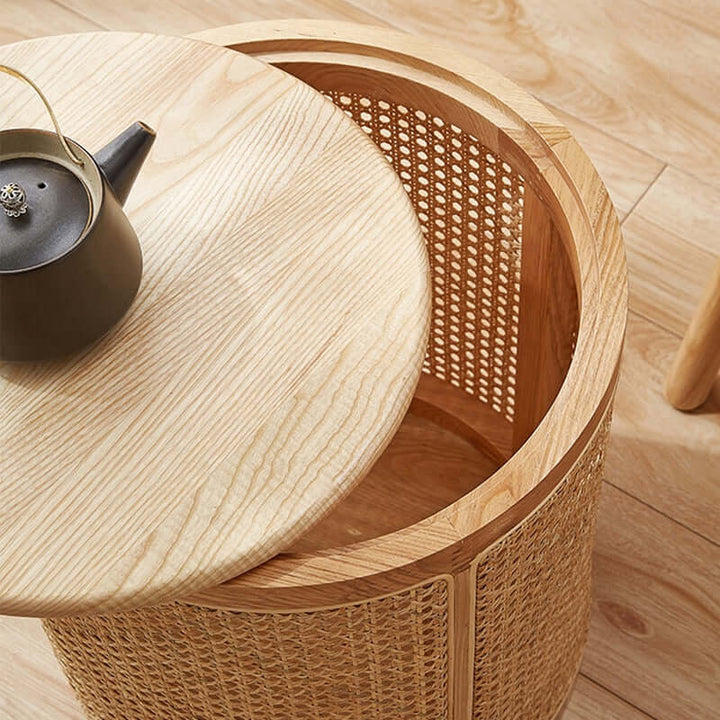 Rattan Side Table - Unique Work Of Art