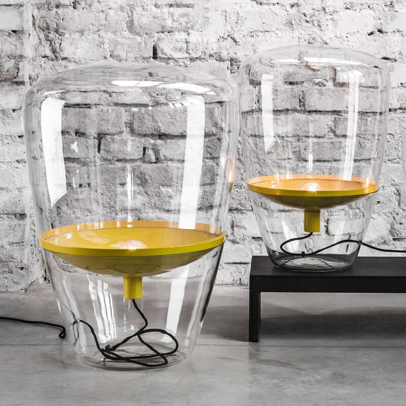 Glass Shade Table Lamps - Sleek, Minimalist Frame