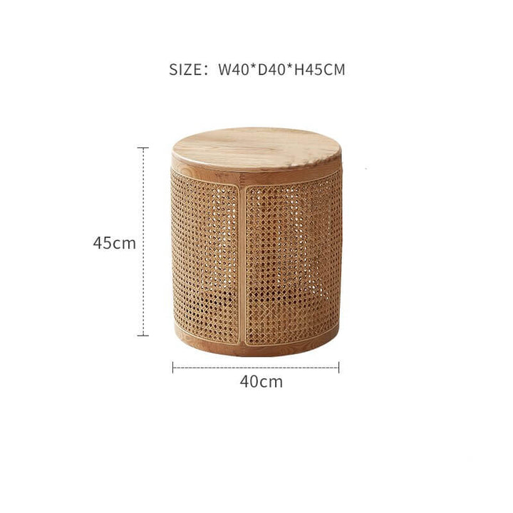Rattan Side Table - Unique Work Of Art