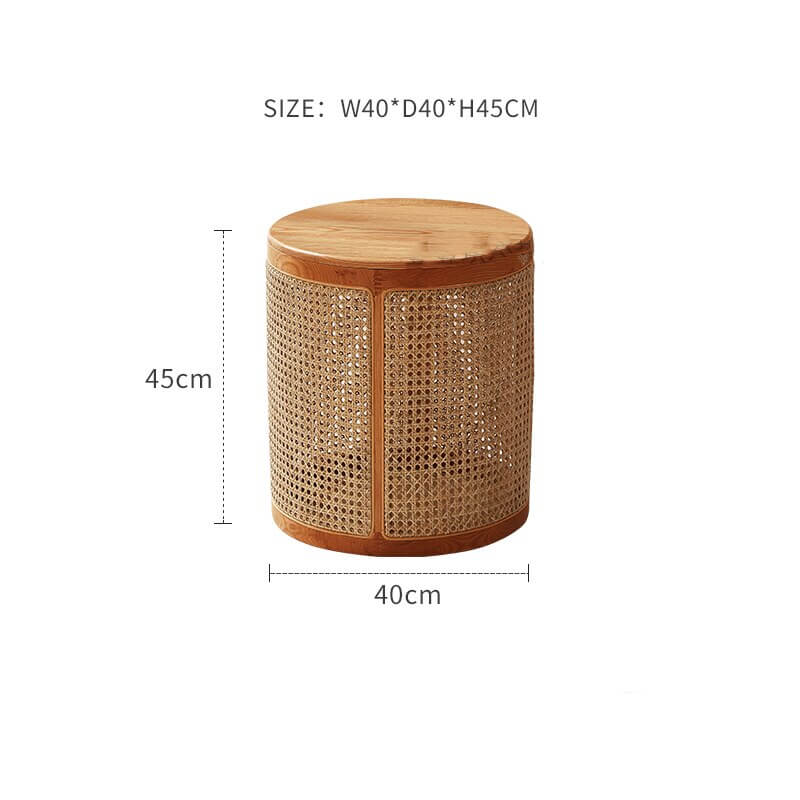 Rattan Side Table - Unique Work Of Art