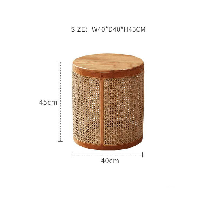 Rattan Side Table - Unique Work Of Art